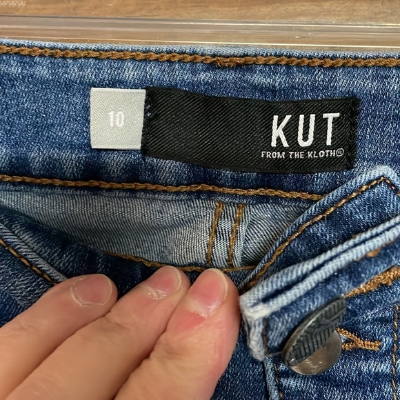 Kut from the Kloth size 10 Donna high rise fab ab ankle skinny button up jean - Picture 5 of 12